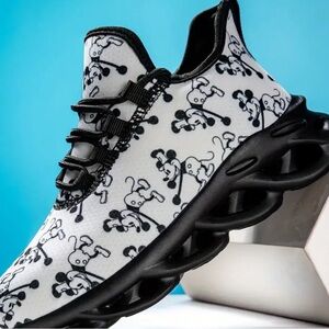 Bold Black and White Mickey Sneakers